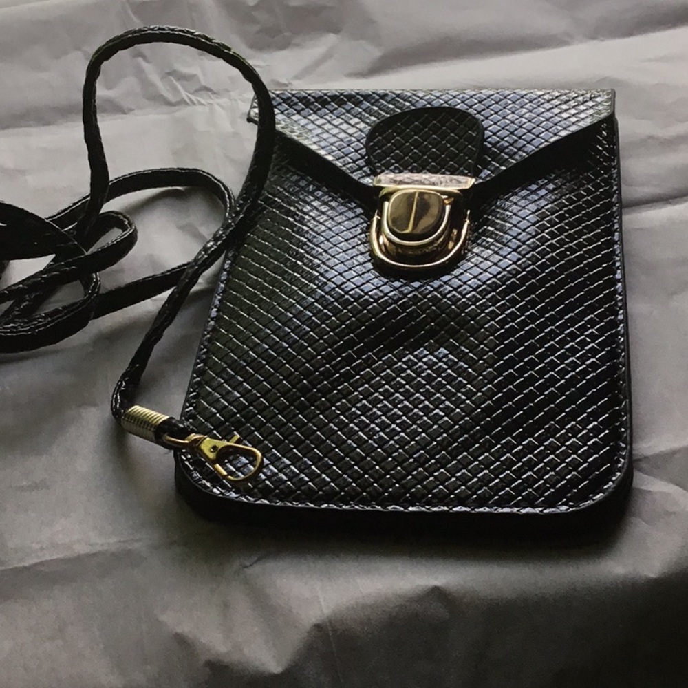 Phone Purse Never Used Black With Carry Strap